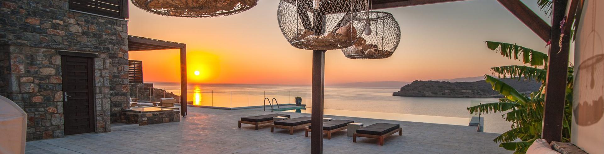 Kreta Luxusvilla Ferienhaus mit Pool und Meerblick