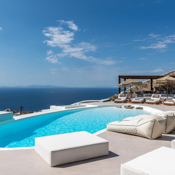 Ferienhaus mykonos Luxusvilla mieten griechenland privater pool meerblick sandstrand finest greek villas mo
