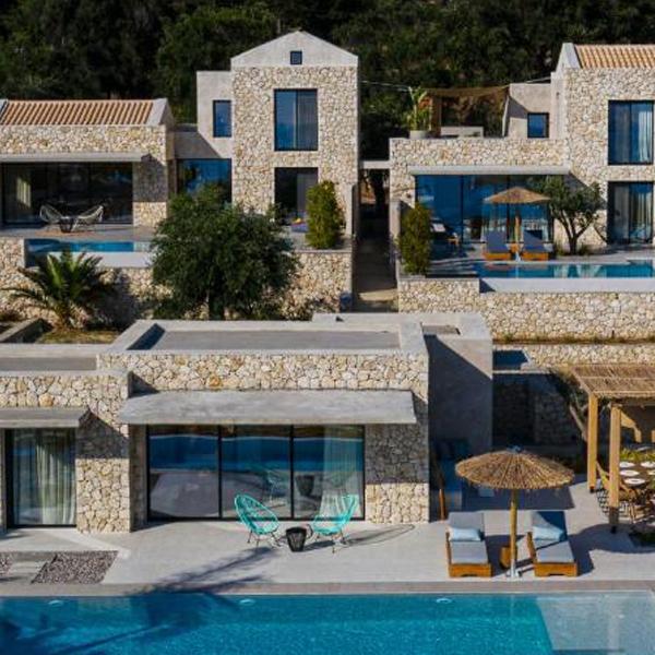 Ferienhaus korfu Luxusvilla mieten griechenland privat pool meerblick sandstrand finest greek villas exklusiv modern seafront modern gehoben premium traumhaft sandstrand luxusreisen