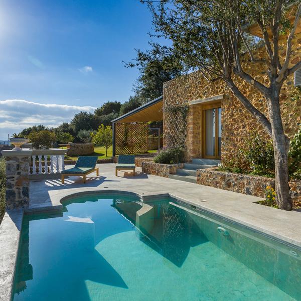 Ferienhaus kreta Luxusvilla mieten griechenland privater pool meerblick sandstrand finest greek villas
