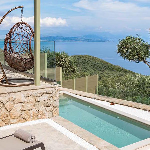 Ferienhaus korfu Luxusvilla anwesen mieten griechenland privat pool meerblick sandstrand finest greek villas exklusiv modern seafront modern gehoben premium traumhaft sandstrand luxusreisen